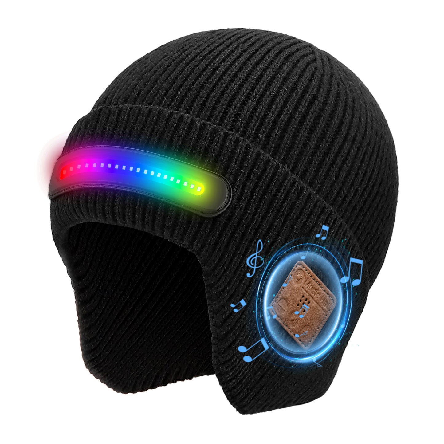 Bluetooth LED Beanie Hat Wireless Music Calls Headlamp